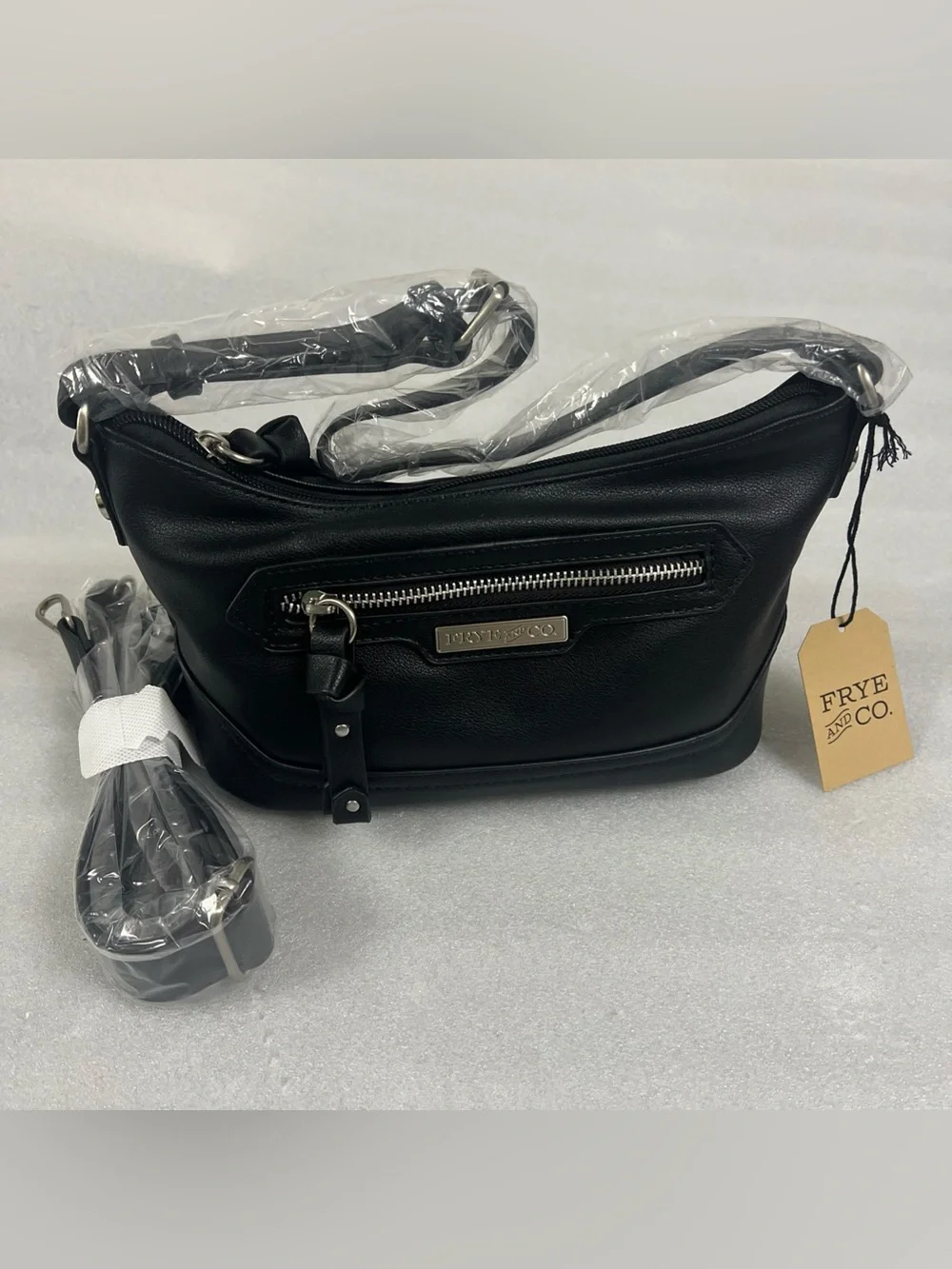 Frye And Co Shoulder Bag Womens Black Faux Leather Core Crossbody Purse